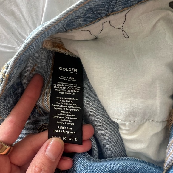 TNA Golden embroidered denim skirt - Picture 4 of 7